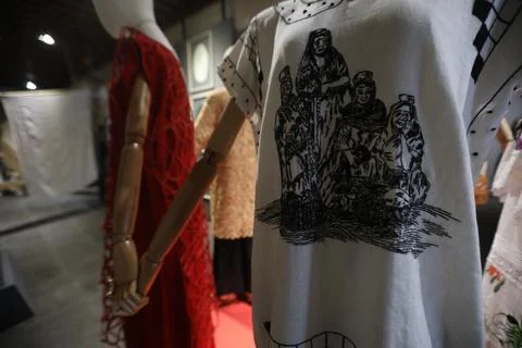'A long thread', life and work of a Mexican embroiderer Elena Martinez Bolio of  Stock Photos