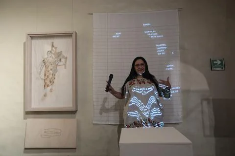 'A long thread', life and work of a Mexican embroiderer Elena Martinez Bolio of  Stock Photos