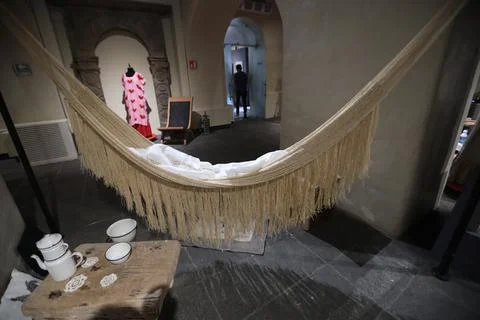 'A long thread', life and work of a Mexican embroiderer Elena Martinez Bolio of  写真素材