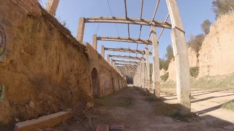 Long time abandoned factory- Video stock 103819367