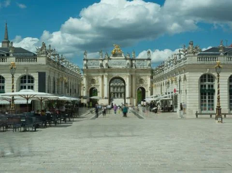 Long time exposure on the Arc Here from the Place Stanislas of Nancy Stock Photos