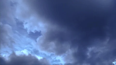 Long time lapse of dark storm clouds rolling through the sky Stock Footage 84288000