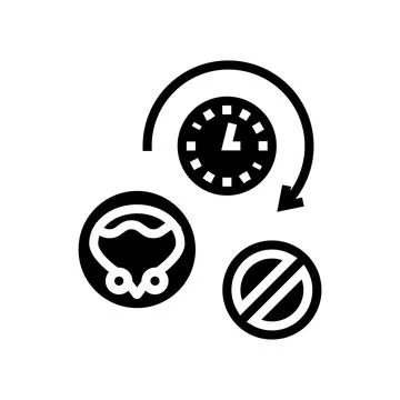 Long time without urination glyph icon vector illustration 스톡 일러스트
