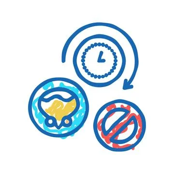 Long time without urination icon doodle illustration Stock Illustration