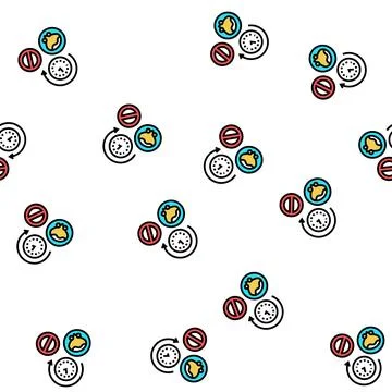 Long time without urination vector seamless pattern 스톡 일러스트