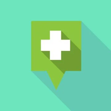Long tooltip icon with a pharmacy sign Stock Illustration