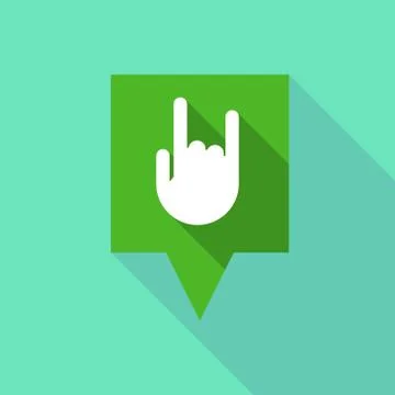 Long tooltip icon with a rocking hand Stock Illustration