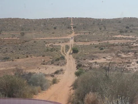 LONG TRACK IN DESERT Stock Footage 100413312