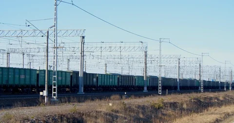 A long train with coal carriages. Stock Footage 127119860