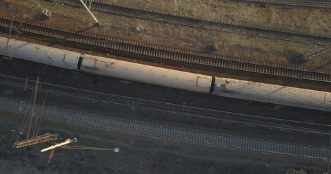 Long train passing by rail. 4K video, 240fps, 2160p. Stock Footage 119044146