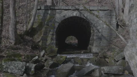 Long Tunnel with River Stock Footage 168215488