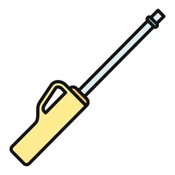 Long utility gas lighter tool igniting fire Stock Illustration