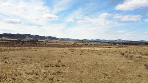 Long Valley Panoramic Aerial Shot Stock Footage 129585445