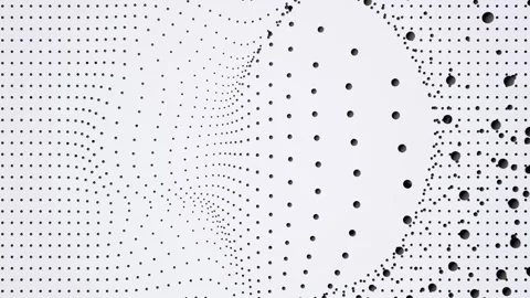 Long video animation of balls in grid and flying in middle of the screen Stock Footage 291696193