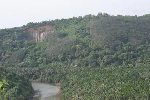 Long view of greenery with river Stock Photos