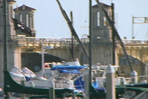 Long View of Marina Harbor Docks Stock Footage 147288
