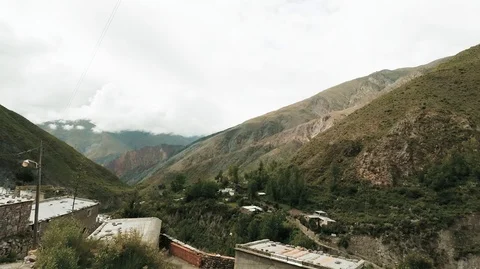 Long view of town in the mountain, in Salta, Argentina 動画素材 105760504