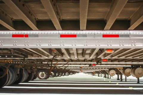 Long View Under Trailers. Stock Photos