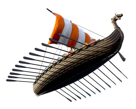 The Long Viking Ship 스톡 일러스트