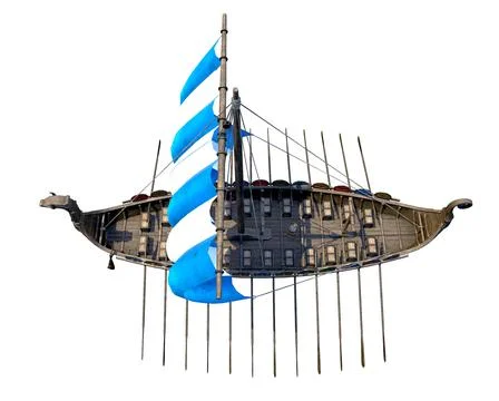 The Long Viking Ship 스톡 일러스트