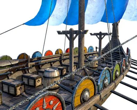 The Long Viking Ship Stock Illustration