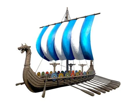 The Long Viking Ship Stock Illustration