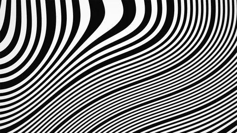 Long VJ Loopable Zebra Like Mesmerizing Pattern Motion Background Stock Footage 122423196