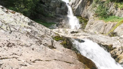 Long waterfall in the Ural mountains Stock Footage 281639478