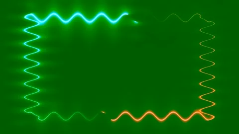 Long wavy, horizontal, rectangular orange-blue lines of light, neon moving .. Vídeos de archivo 270317296