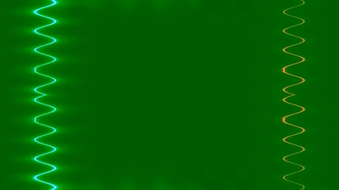 Long wavy, vertical, rectangular orange-blue lines of light, neon moving, c.. 스톡 동영상 270317260