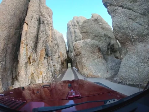 A long way down the road of Black Hills National Forest, South Dakota Stock Footage 159573931