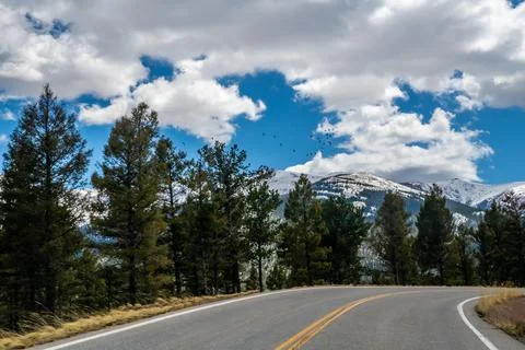 A long way down the road going to Colorado Springs, Colorado Stock Photos