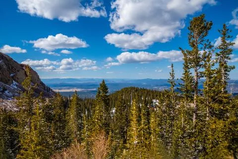 A long way down the road going to Colorado Springs, Colorado Stock Photos