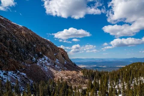 A long way down the road going to Colorado Springs, Colorado Stock Photos