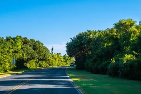 A long way down the road going to North Carolina, Outer Banks Foto stock