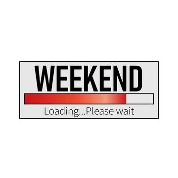 Long weekend loading bar concept Design for t shirt graphics, prints, posters Stock Illustration