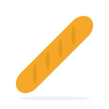 Long white baguette vector flat material design isolated object on white イラスト素材