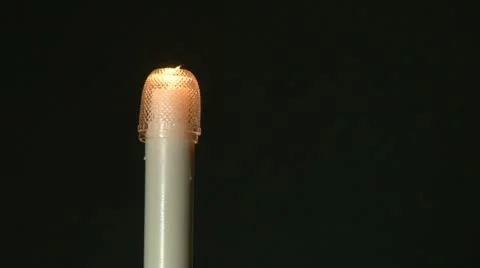 Long White Canlde Black Background Video stock 20490451