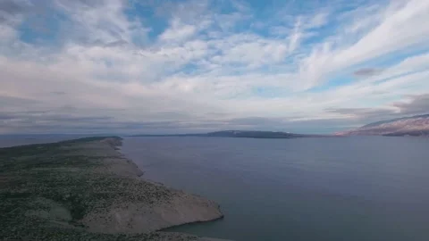 Long white clouds over the sea Stock Footage 144466617