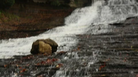 Long, wide waterfall tilt down Stock Footage 44212989