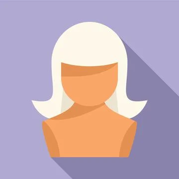 Long wig icon flat vector. Head fashion Stock Illustration