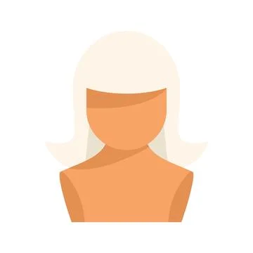 Long wig icon flat vector. Head fashion Stock Illustration