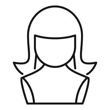 Long wig icon outline vector. Head fashion Stock Illustration