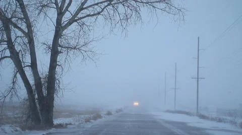 Long Winter Road Video stock 33723189