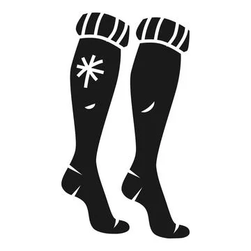 Long winter socks icon, simple style Stock Illustration