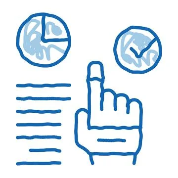 Long workflow management doodle icon hand drawn illustration Stock Illustration
