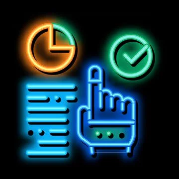 Long workflow management neon glow icon illustration Stock Illustration