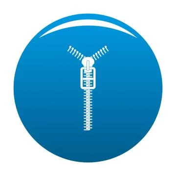 Long zip icon vector blue Stock Illustration