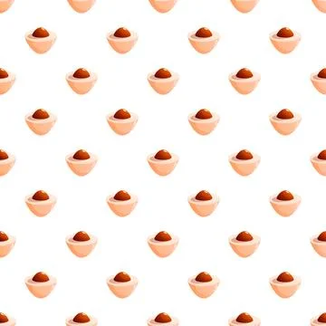 Longan fruit halves creating seamless pattern background Stock Illustration