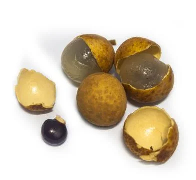 Longan isolated on a white background Stock Photos